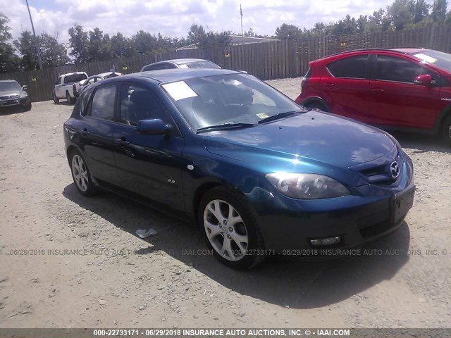 JM1BK343X81872717 - 2008 MAZDA 3 HATCHBACK TURQUOISE photo 1