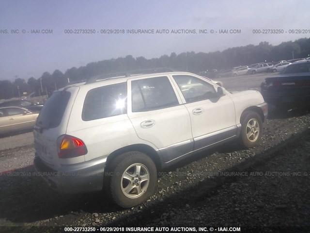 KM8SC13D93U345749 - 2003 HYUNDAI SANTA FE GLS/LX WHITE photo 4