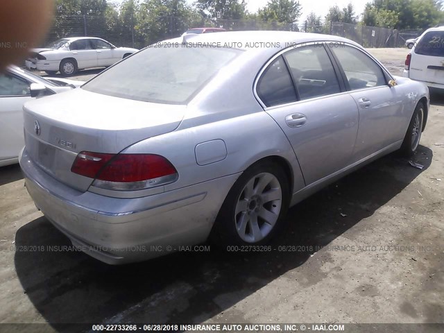 WBAHL83586DT00349 - 2006 BMW 750 I SILVER photo 4