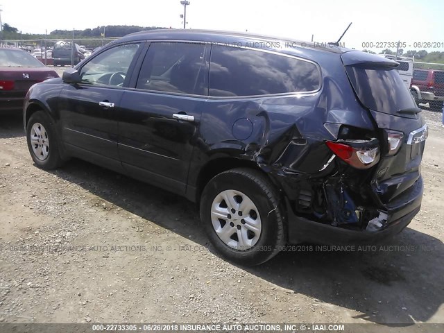 1GNKRFED1FJ205172 - 2015 CHEVROLET TRAVERSE LS Dark Blue photo 3