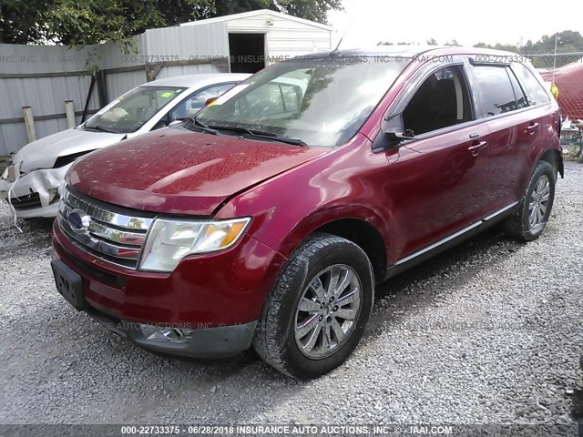 2FMDK38C58BA10301 - 2008 FORD EDGE SEL RED photo 2