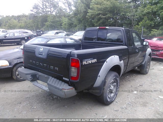 1N6ED26T22C352373 - 2002 NISSAN FRONTIER KING CAB XE/KING CAB SE BLACK photo 4