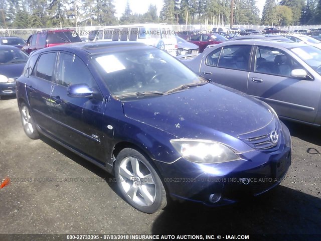 JM1BK343841155727 - 2004 MAZDA 3 HATCHBACK BLUE photo 1