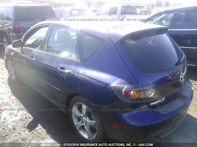 JM1BK343841155727 - 2004 MAZDA 3 HATCHBACK BLUE photo 3