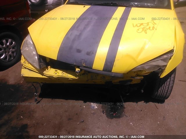 3FAFP31N35R140669 - 2005 FORD FOCUS ZX3 YELLOW photo 6