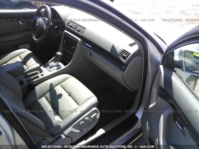 WAULC68E15A086134 - 2005 AUDI A4 1.8T QUATTRO/SPECIAL SILVER photo 5