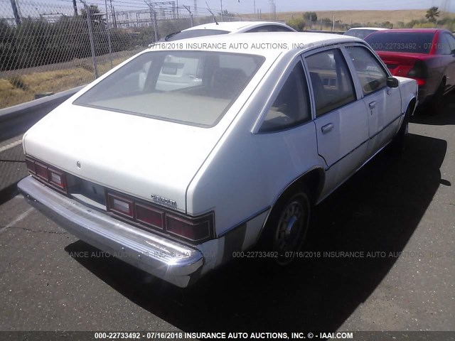 1X685A6194826 - 1980 CHEVROLET CITATION WHITE photo 4