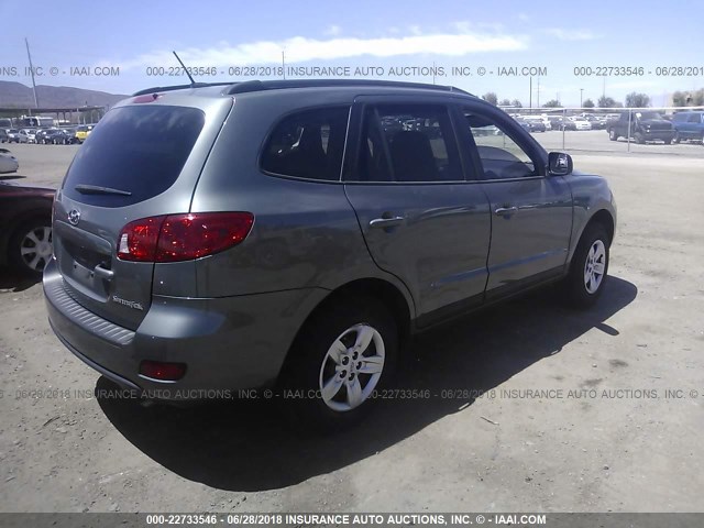 5NMSG13D89H237521 - 2009 HYUNDAI SANTA FE GLS GRAY photo 4