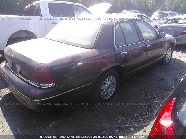 2FAFP74W14X116799 - 2004 FORD CROWN VICTORIA LX BURGUNDY photo 4