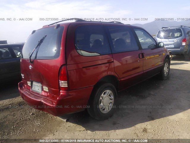 4N2DN111XVD827372 - 1997 NISSAN QUEST XE/GXE MAROON photo 4