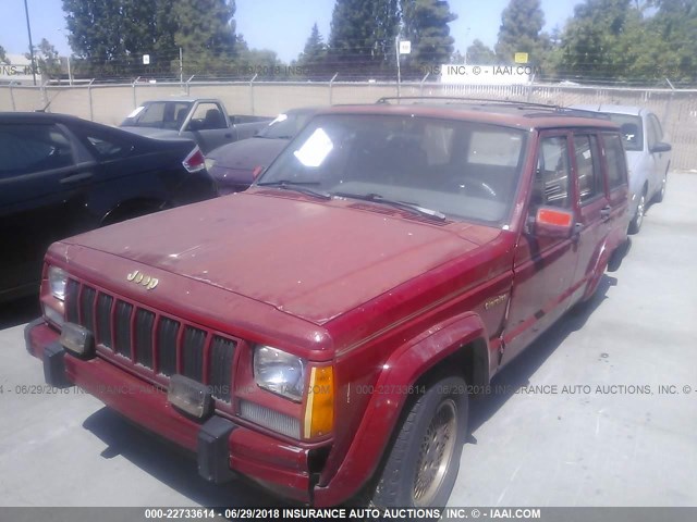 1J4FJ78L3KL634753 - 1989 JEEP CHEROKEE LIMITED RED photo 2