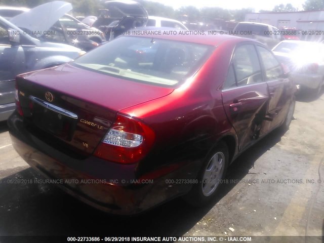 4T1BF32K83U044327 - 2003 TOYOTA CAMRY LE/XLE/SE Bordo foto 4