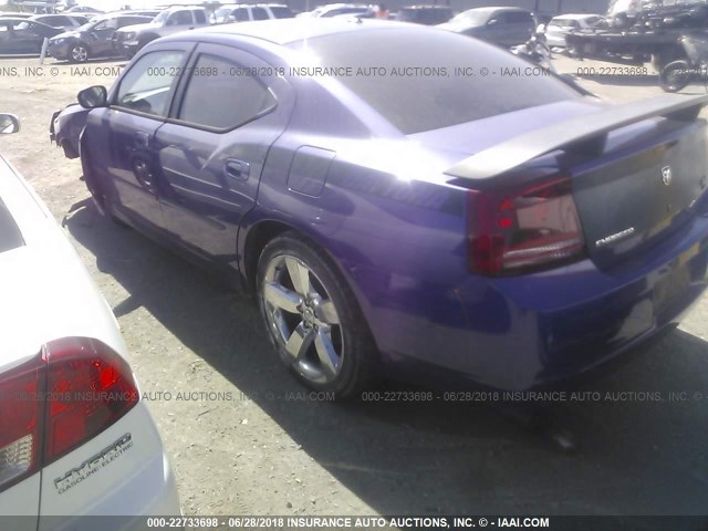 2B3KA53H87H881607 - 2007 DODGE CHARGER R/T PURPLE photo 3