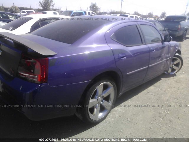 2B3KA53H87H881607 - 2007 DODGE CHARGER R/T PURPLE photo 4