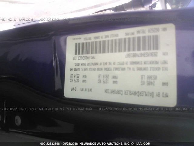 2B3KA53H87H881607 - 2007 DODGE CHARGER R/T PURPLE photo 9