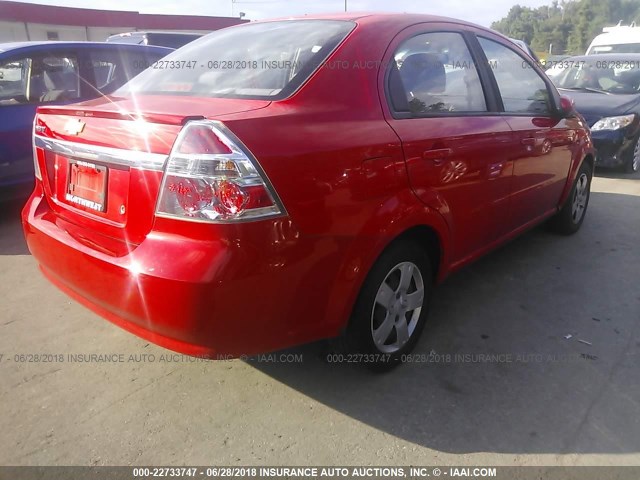 KL1TD5DE6AB119849 - 2010 CHEVROLET AVEO LS/LT RED photo 4