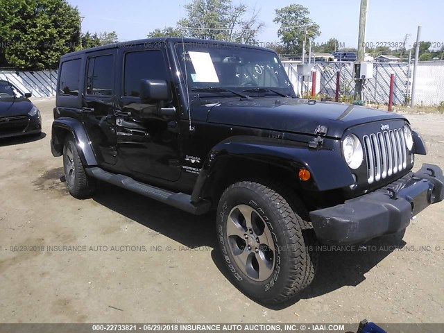 1C4HJWEG8HL559282 - 2017 JEEP WRANGLER UNLIMITE SAHARA BLACK photo 1