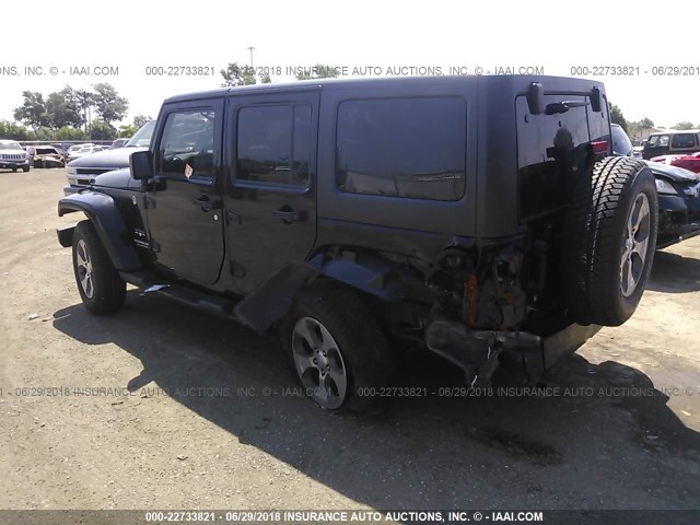 1C4HJWEG8HL559282 - 2017 JEEP WRANGLER UNLIMITE SAHARA BLACK photo 3