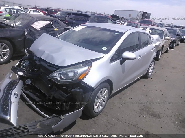 KNADN4A37D6210971 - 2013 KIA RIO EX/SX SILVER photo 2