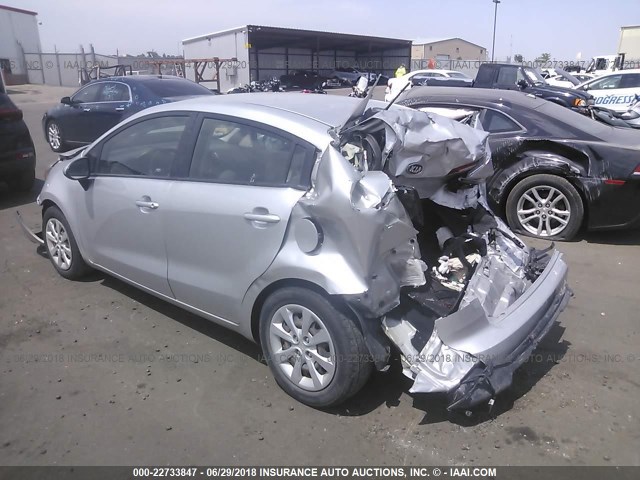 KNADN4A37D6210971 - 2013 KIA RIO EX/SX SILVER photo 3