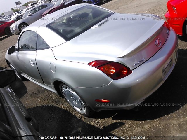 JTHFN48Y920018608 - 2002 LEXUS SC 430 SILVER photo 3