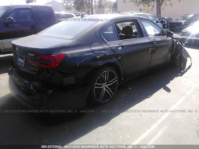 WBA7F0C34HGM22288 - 2017 BMW 750 I BLACK photo 4