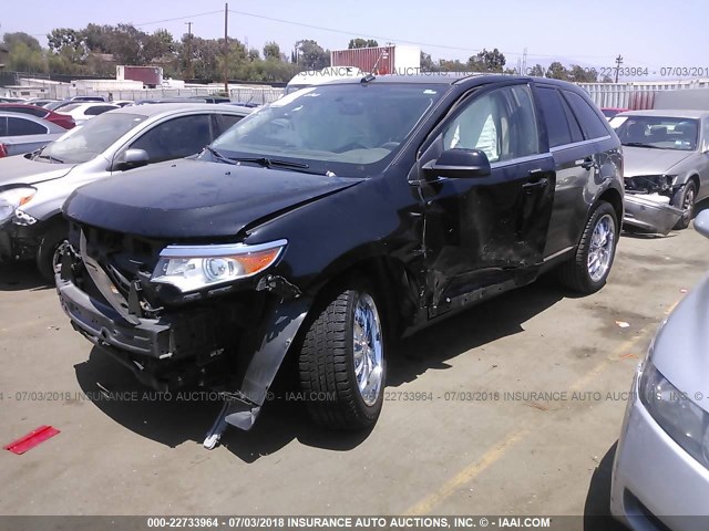 2FMDK3KCXCBA70964 - 2012 FORD EDGE LIMITED BLACK photo 2