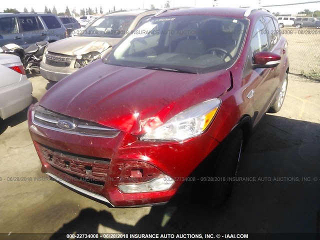 1FMCU0JX4EUA93971 - 2014 FORD ESCAPE TITANIUM RED photo 2