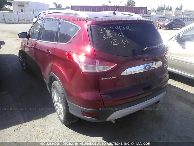 1FMCU0JX4EUA93971 - 2014 FORD ESCAPE TITANIUM RED photo 3