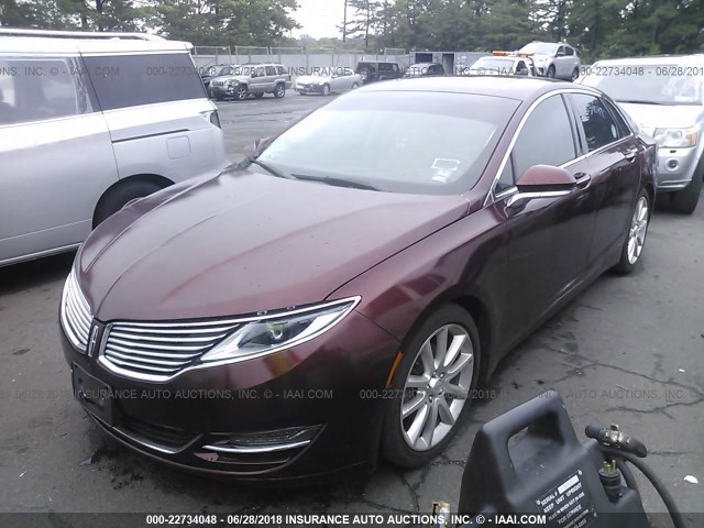 3LN6L2J91FR604297 - 2015 LINCOLN MKZ RED photo 2