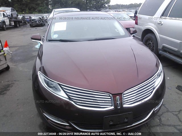 3LN6L2J91FR604297 - 2015 LINCOLN MKZ RED photo 6