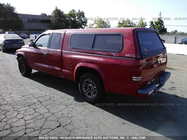 1B7GL32X72S530247 - 2002 DODGE DAKOTA SPORT/RT RED photo 3