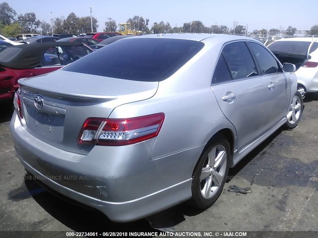 4T1BF3EK9BU640511 - 2011 TOYOTA CAMRY SE/LE/XLE SILVER photo 4