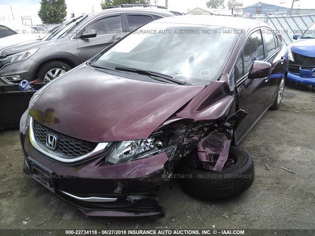 2HGFB2F54DH525763 - 2013 HONDA CIVIC LX 勃艮第红 照片 2
