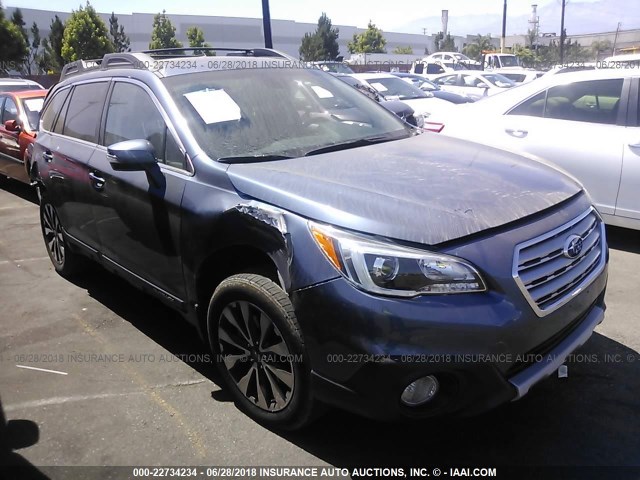 4S4BSANC6H3280251 - 2017 SUBARU OUTBACK 2.5I LIMITED BLUE photo 1