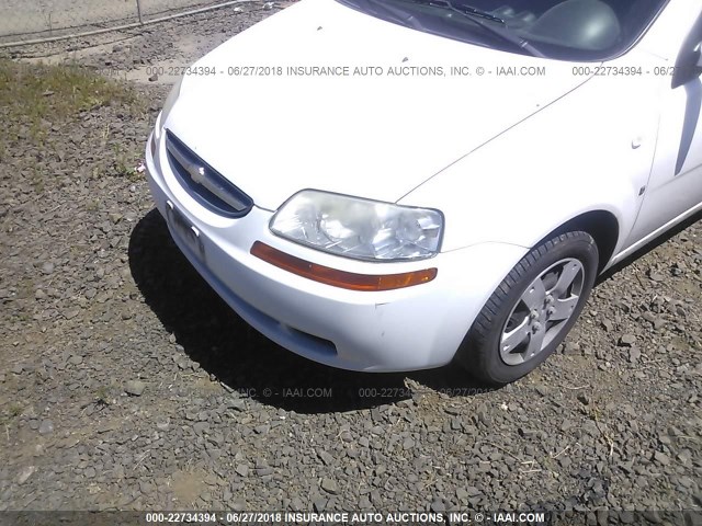 KL1TD66607B744834 - 2007 CHEVROLET AVEO LS WHITE photo 6