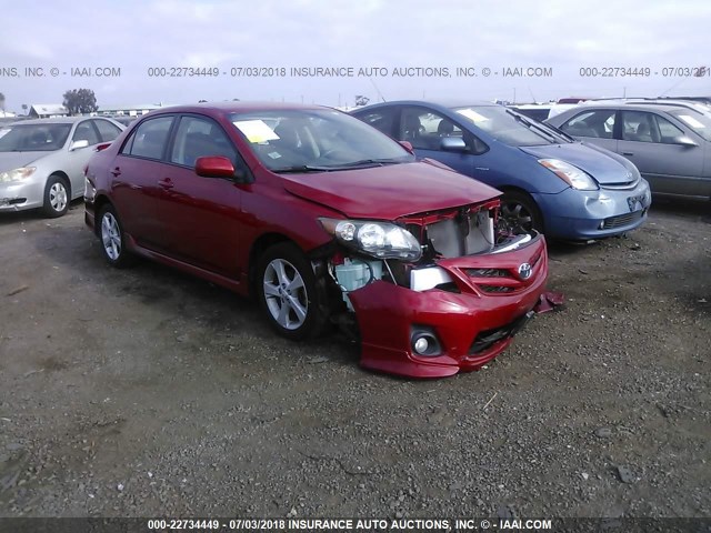 5YFBU4EEXDP177854 - 2013 TOYOTA COROLLA S/LE RED photo 1