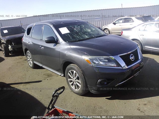 5N1AR2MM2DC680468 - 2013 NISSAN PATHFINDER S/SV/SL/PLATINUM GRAY photo 1
