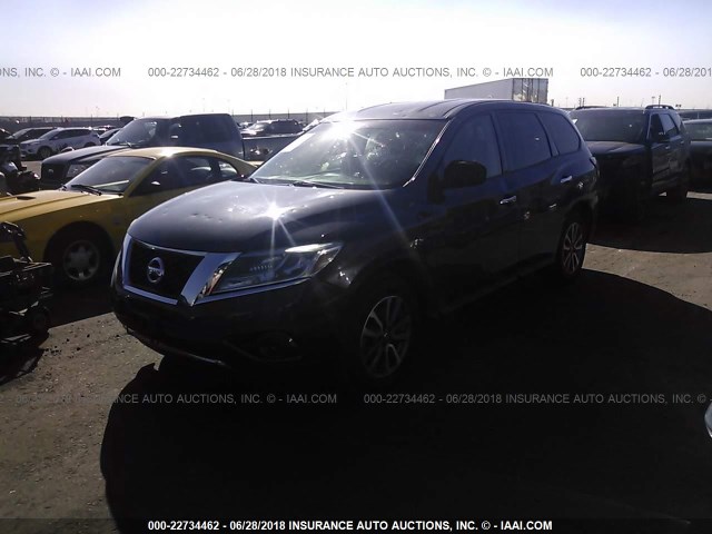 5N1AR2MM2DC680468 - 2013 NISSAN PATHFINDER S/SV/SL/PLATINUM GRAY photo 2