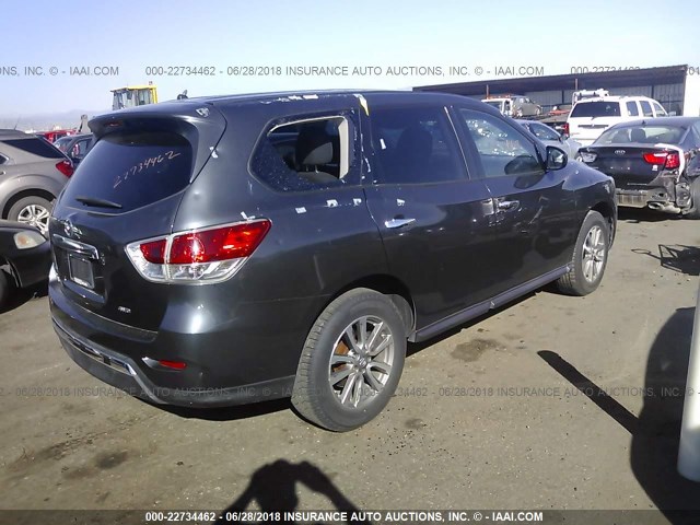 5N1AR2MM2DC680468 - 2013 NISSAN PATHFINDER S/SV/SL/PLATINUM GRAY photo 4
