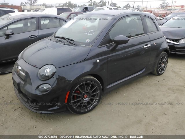 3C3CFFFH2HT661625 - 2017 FIAT 500 ABARTH BLACK photo 2