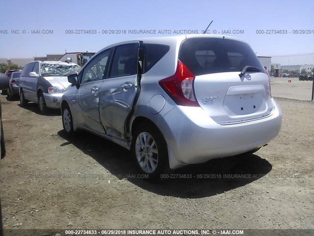 3N1CE2CP2FL417699 - 2015 NISSAN VERSA NOTE S/S PLUS/SV/SL/SR SILVER photo 3