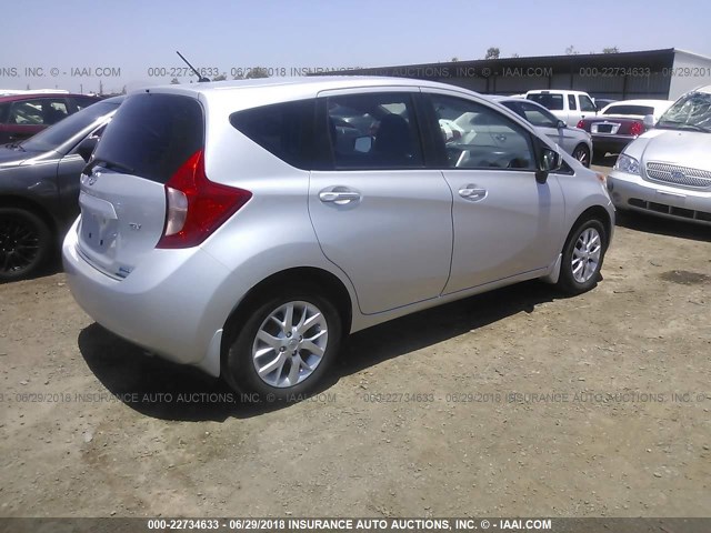 3N1CE2CP2FL417699 - 2015 NISSAN VERSA NOTE S/S PLUS/SV/SL/SR SILVER photo 4