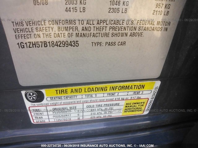 1G1ZH57B184299435 - 2008 CHEVROLET MALIBU 1LT 灰色 照片 9