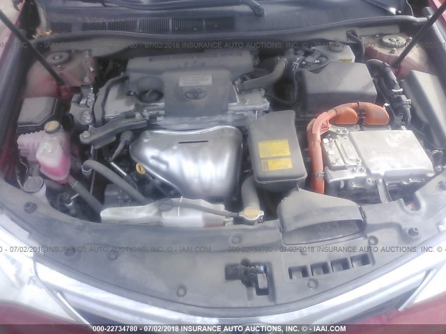 4T1BD1FK6EU116908 - 2014 TOYOTA CAMRY HYBRID/LE/XLE 红色 照片 10