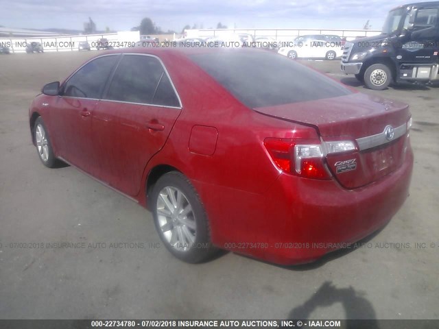 4T1BD1FK6EU116908 - 2014 TOYOTA CAMRY HYBRID/LE/XLE 红色 照片 3
