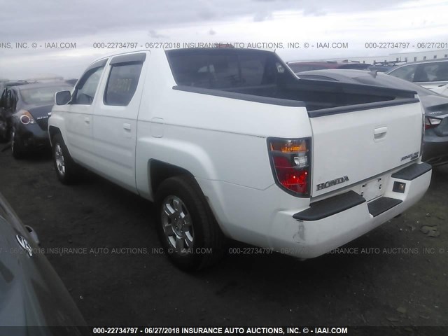 2HJYK16478H538419 - 2008 HONDA RIDGELINE RTS WHITE photo 3