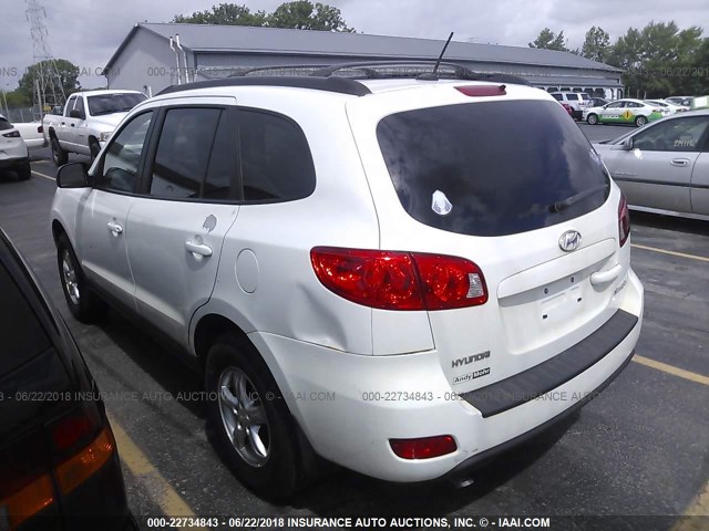 5NMSG13D79H268243 - 2009 HYUNDAI SANTA FE GLS WHITE photo 3