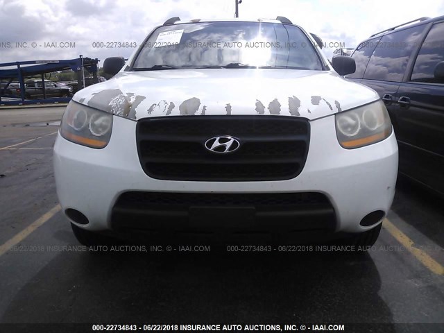 5NMSG13D79H268243 - 2009 HYUNDAI SANTA FE GLS WHITE photo 6