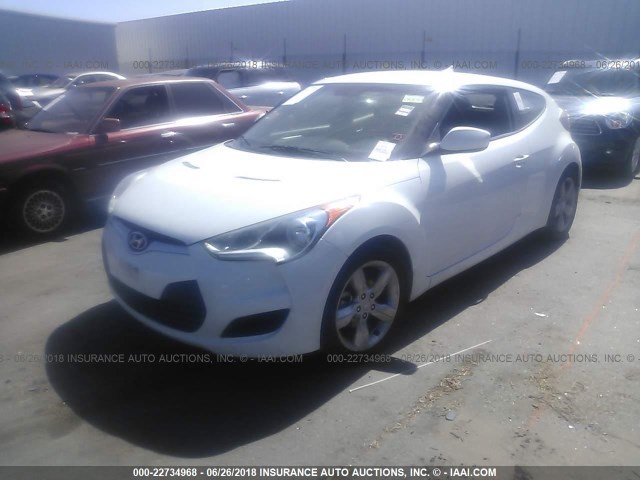 KMHTC6AD1FU223749 - 2015 HYUNDAI VELOSTER WHITE photo 2